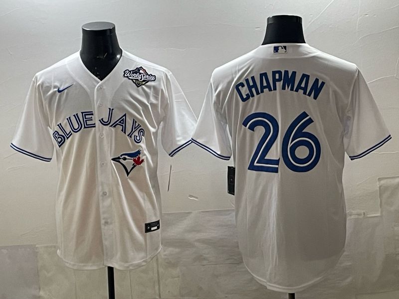 Men 2025 Toronto Blue Jays #26 Chapman White Game Nike MLB Jersey style 05